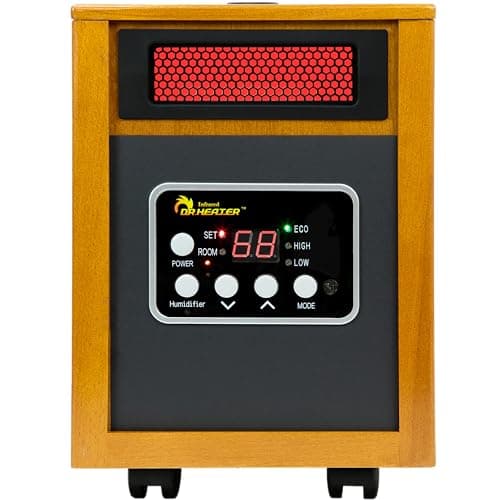 Dr. Infrared Heater DR-968H Indoor Portable Space Heater with Humidifier, 1500-Watt, Cherry 2
