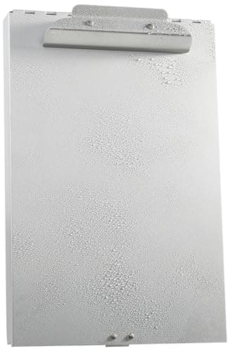 Amazon Basics Metal Clipboard with 2 Compartments, Letter Size, 250 Sheet Storage Capacity, Office Supplies, Silver, 14.09 x 9.21 x 2.6 inches