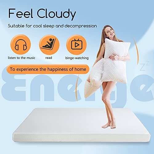 BestMassage | 5 Inch Twin Mattress | Gel Memory Foam | Medium Firm Feel | White | Bed in a Box, CertiPUR-US Certified | Pressure Relief, Cooling Ventilated Foam | Breathable Knit Cover 5