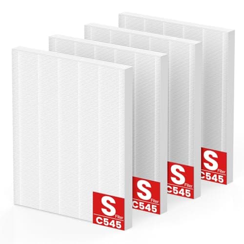 C545 Replacement Filter H13 Grade True HEPA Compatible with Winix C545 Air Purifier, for Winix Filter S, Part 1712-0096-00 and 2522-0058-00, Pack of 4 HEPA Filter