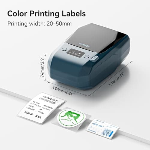 NIIMBOT M2 Thermal Transfer 2Inch Bluetooth Label Maker Smart Printing Sticker Printer Rechargeable for Office Small Business School Home Cable Storage, Compatible with Phones & PC 5