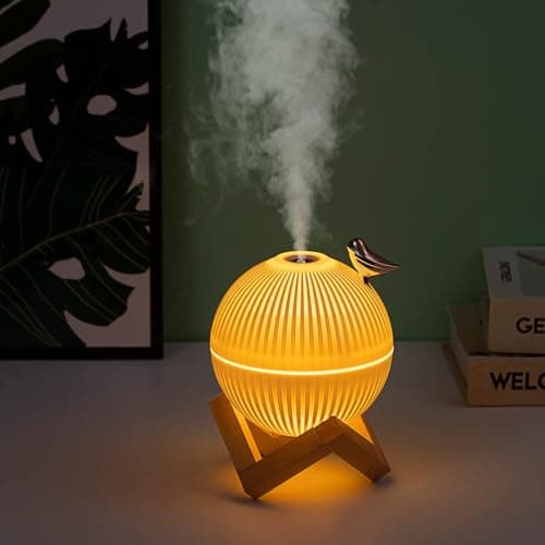 Lark Mini Humidifier. Portable Air Humidifier with USB for Bedroom, Desk, Plants & Baby Nursery. Moon Lamp, Ultrasonic, Silent & Auto Shut-Off 330ml