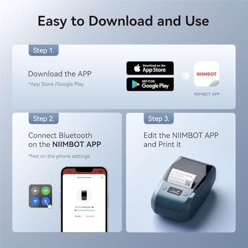 NIIMBOT M2 2 Inch Thermal Transfer Label Maker, 300DPI Bluetooth Label Printer, Label Maker Machine for Office, Garden, Lab, Outdoor Equipment, Cable, Jewelry, 8-10 Years Duration for Label No Fade 7