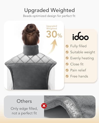 iDOO Heating Pad for Neck and Shoulder and Back, Gifts for Women Men, FSA Eligible Items only List, XXL King Size 23"x32" Heat Pad for Back Pain Relief, Extra Large Back Neck Wrap, ETL Certified 7