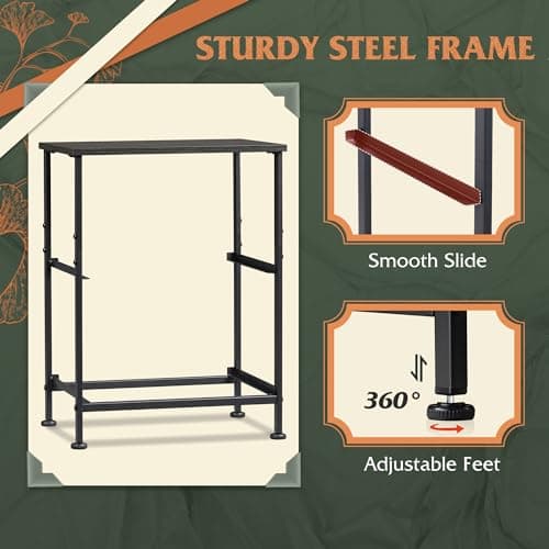 WLIVE Black Nightstand, Small Dresser for Bedroom with 2 Fabric Drawer, Bed Side Table with Drawers, End Table Bedside Furniture, Sturdy Steel Frame, Wood Top, Closet Organizer, College Dorm 6