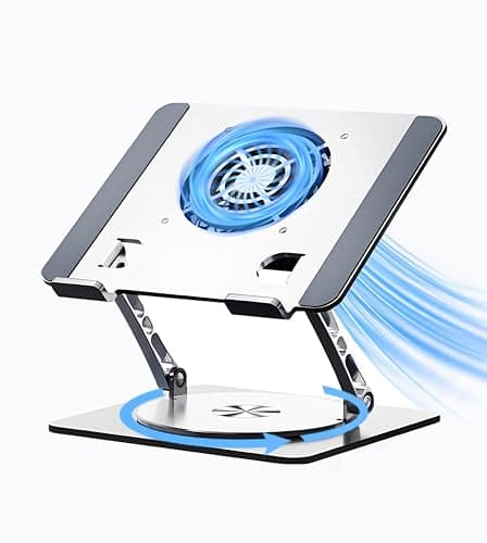 Craftreasure Laptop Stand with Cooling Fan，360° Rotatable Framework，Ergonomic Adjustable Riser for 10-17'' Gaming/Binge-Watching/Office Use
