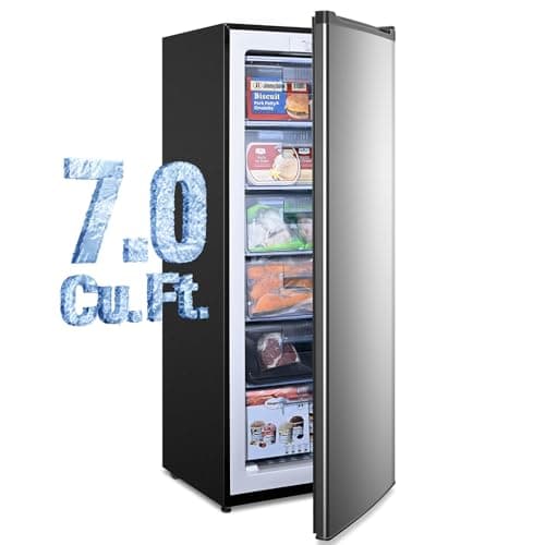 Anypro Upright Freezer 7.0 Cu.Ft Large Capacity Convertible Fridge with Drawers, Rapid Cooling, Adjustable Thermostat Standing Deep Freezer for Apartment, Dorm, Office, Garage, Silver