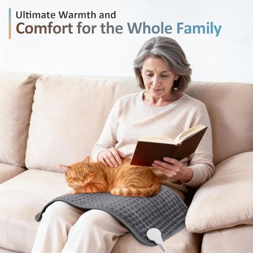 Comfytemp Heating Pad for Back & Period, FSA Eligible Electric Large Heat Pad, 2H Auto Off, Birthday Gifts for Women Men Mom Dad, HSA Approve Moist Neck Shoulder Legs Knee Heated Pad Washable, 12"x24" 6