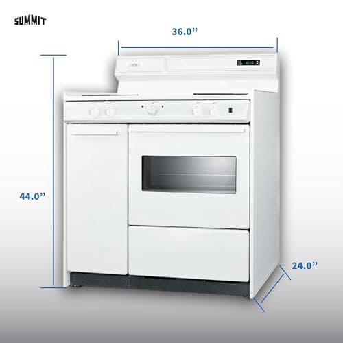 Summit 36” Electric Range, 220V Electric Coil Burners, Large 2.9 cu.ft Oven, ADA Complaint, White- WEM430KW 2