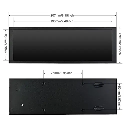wisecoco 7.84 Inch Mini Monitor HD IPS 1280x400 Secondary Screen Stretched Bar LCD Display with Casing for Laptop Computer Speed Temperature Windows Aida64 CPU GPU Monitoring 9