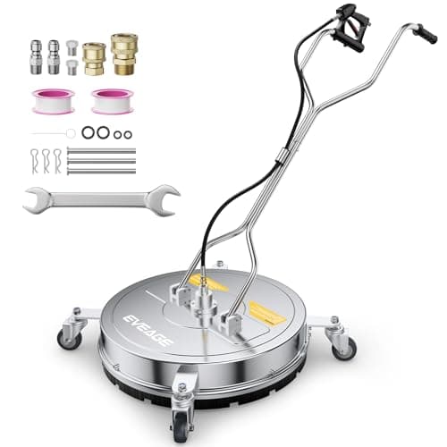 EVEAGE 16.5" Pressure Washer Surface Cleaner Upgrade 3 Nozzle Model, EP003 Dual Handle Stainless Steel Power Washer Surface Cleaner, 4000 PSI, Perfect for Driveways