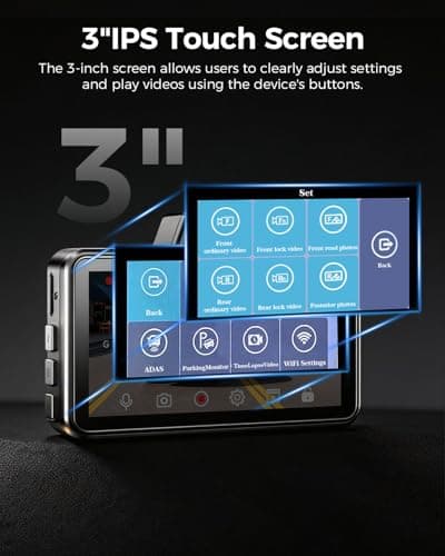 AZDOME M01 Max UHD 4K Dash Cam Front and Rear, Built-in Wi-Fi, Free 64GB Card, App Control, 4K+1080 Dash Camera for Car, Built-in ADAS, G-Sensor, IP68 Waterproof, 24H Parking Mode Dashcam 9