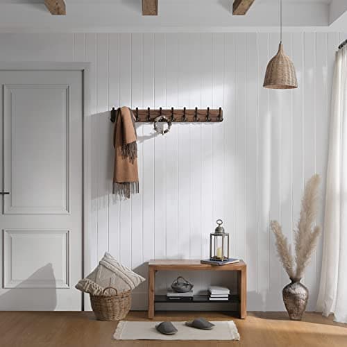 SKOLOO Rustic Large Coat Rack Wall Mount-38.6'' Long Coat Rack for Wall, Wood Coat Rack Hook, Farmhouse Coat Hanger Wall Mount for Hanging Jacket Coat 5