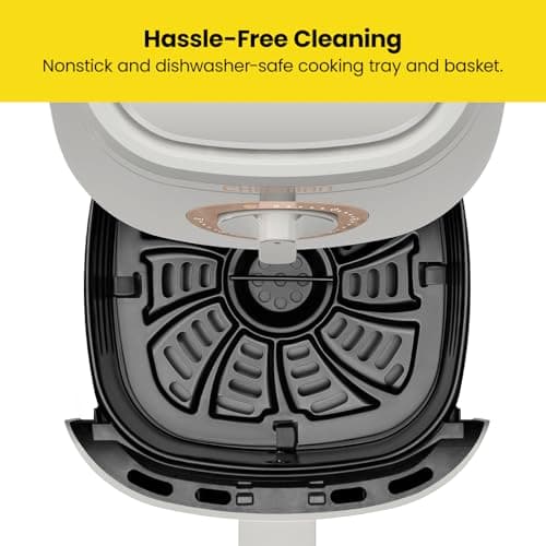 Chefman TurboFry 2-Quart Air Fryer, Dishwasher Safe Basket & Tray, Use Little to No Oil For Healthy Food, 60 Minute Timer, Fry Healthier Meals Fast, Heat And Power Indicator Light, Temp Control, White 5