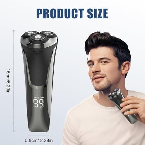 Electric Razor for Men, Electric Razor, Waterproof Cordless Shaver with 90-Min Runtime,4d Floating Precision Blades System, Fast Charging (Blue) 6