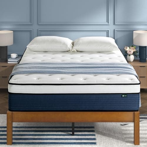 ZINUS 14 Inch Cooling Comfort Support Hybrid Mattress [New Version], King, Fiberglass Free, Medium Plush, Cooling Motion Isolation, Certified Safe Foams & Fabric, Mattress in A Box