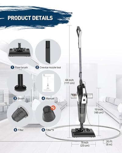 Hihhy Vacuum Cleaner, Stick Vacuum Corded, 4-in-1 Handheld Small Vacuum Cleaners for Home, Mini Vacuum Lightweight 20Kpa 600W Powerful Suction, Portable Hand Held Vac for Hard Floor 7