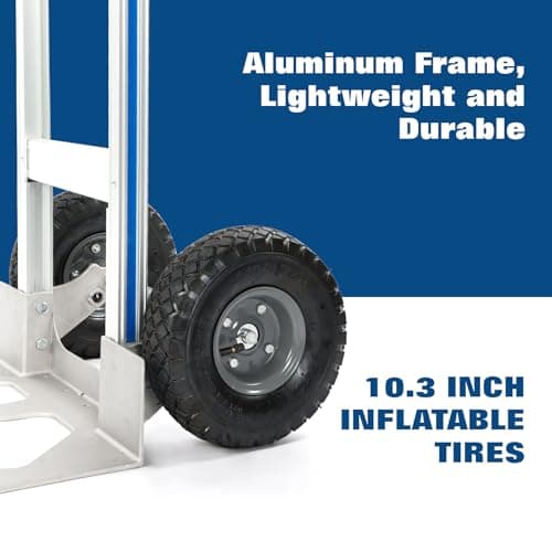 Hand Truck Heavy Duty, Hand Truck Dolly 400lbs Capacity, Dolly Cart with Pneumatic Tire for Moving Home, Workshop, Office (400LB) 6