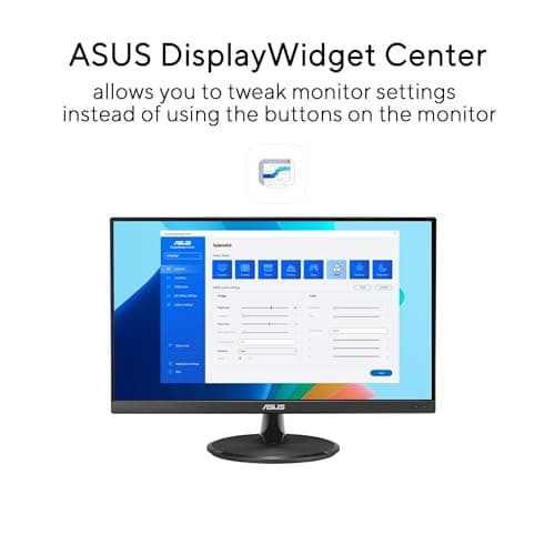 ASUS VP229Q 21.5” Monitor, 1080P Full HD, 75Hz, IPS, FreeSync/Adaptive-Sync, Eye Care, HDMI DisplayPort VGA, Frameless, VESA Wall Mountable Black 7