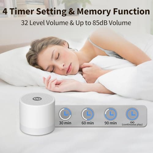Sound Machine Mini White Noise Machine with 30 Soothing Sounds 4 Timers Memory Function for Newborn Baby Kids Adults Portable Rechargeable Sleep Brown Noise Machine for Travel Camping Home Office 5