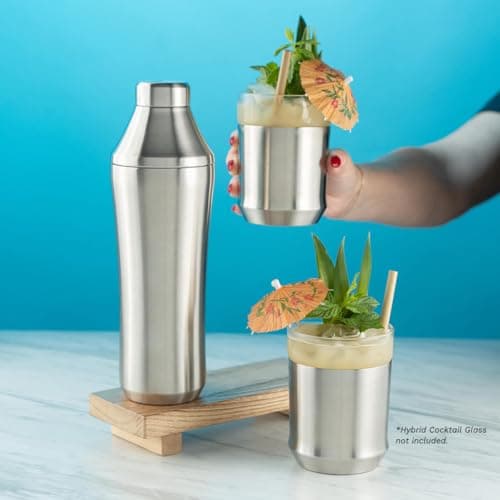 Elevated Craft Hybrid Cocktail Shaker - Premium Vacuum Insulated Stainless Steel Cocktail Shaker - Innovative Measuring System - Martini Shaker for the Home Bartender - 28oz Total Volume 7
