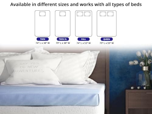 Roost Sleep Cool Cloud 3 Inch Gel Memory Foam Queen Mattress Topper – Cooling Bed Topper for Back Pain and Pressure Relief, Removable Washable Cover, Ventilated Design, Fits Queen Beds 10