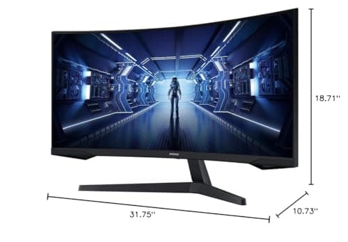 SAMSUNG 34' Odyssey G5 Ultra-Wide Gaming Monitor with 1000R Curved Screen, 165Hz, 1ms, FreeSync Premium, Large Display, Eye Comfort, Multiple Ports, WQHD, LC34G55TWWNXZA, Black 12