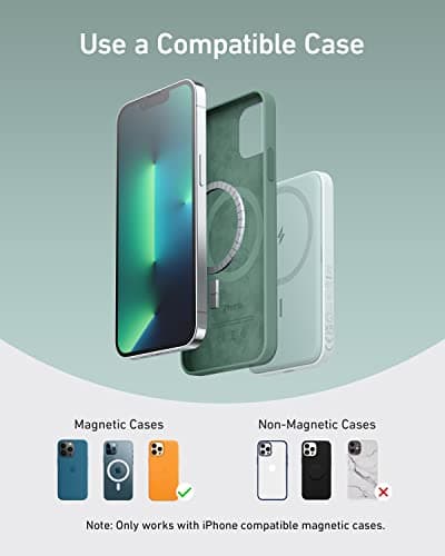 Anker 621 Magnetic Portable Charger (MagGo), 5,000mAh Wireless Power Bank with USB-C Cable, Magsafe-Compatible Battery Pack for iPhone 16/15/14/13/12 Series 8