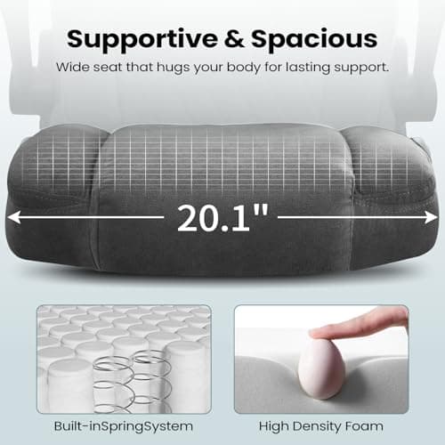 MAHOMICO Drafting Chair for Standing Desk – Tall Office Chair with Adjustable Height & Foot Ring, Flip-Up Arms, Lumbar Support – Comfortable Fabric Seat, Ideal Home Desk Chair 5