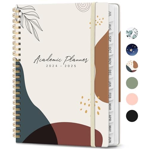 Academic Planner 2024-2025, JUL 2024-JUN 2025, Weekly and Monthly Calendar Book, Hardcover Teacher Planner With Tabs, A5 (6.4" x 8.5") - Abstract