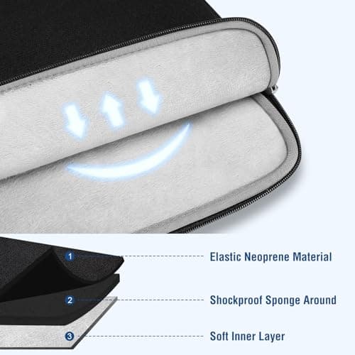 MOSISO Laptop Case 13.3 inch, 13-13.3 inch Laptop Sleeve Bag Compatible with MacBook Air/Pro 13/Pro 14 M5 M4 M3 M2 M1, HP Dell ASUS Lenovo, Neoprene Computer Sleeve Bag with Small Case, Black 3