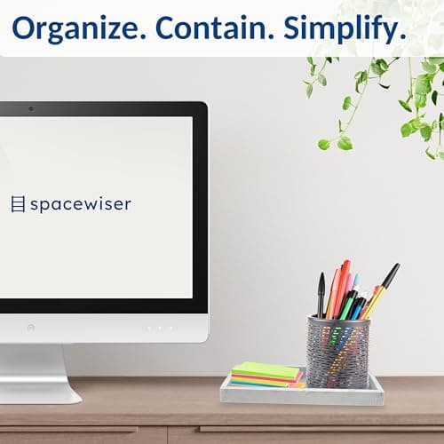 Spacewiser Countertop and Vanity Tray - Small 7.7” Silicone Tray for Soap Dispenser Bottles, Sponge Holder for Kitchen Sink Caddy Organizer, Bathroom Trays, Dish Soap Holder for Kitchen Counter, Keys 9