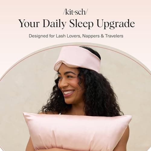 Kitsch Contour Pillow Eye Mask – Softer Than Silk Eye Masks for Sleep, Blindfold Sleep Masks for Women & Men, No Eye Pressure, Lightweight, Eye Care, Travel Essentials - Blush 8
