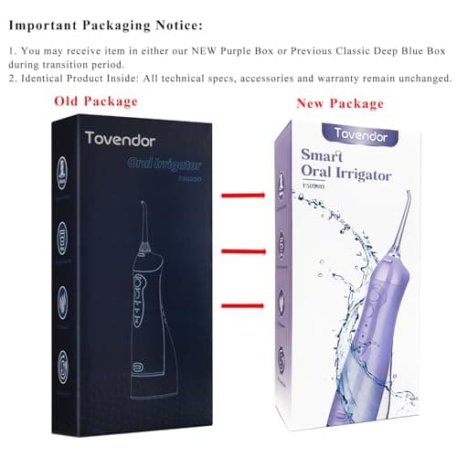 TOVENDOR Electric Water Flosser, Cordless Rechargeable Dental Oral Irrigator IPX7 Waterproof 300ML Travel Water Teeth Cleaner with 5 Tips for Braces Care Teeth Gums Cleaning, Home Office Daily Use 9