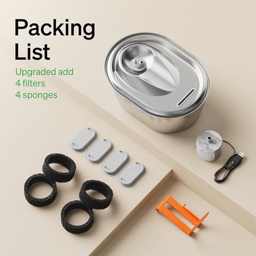 PETLIBRO Stainless Steel Cat Water Fountain, 101oz/3L Pet Water Fountain for Cats Inside, Food-Grade Dog Water Fountain, Automatic Cat Water Dispenser 6