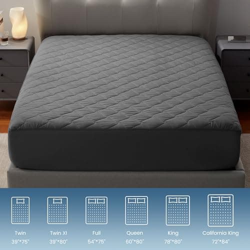 SLEEP ZONE Waterproof Mattress Protector Pad Queen Machine Washable, Breathable Mattress Topper with Deep Pockets, All-Season Use, Hotel Quality (Queen, Grey) 5