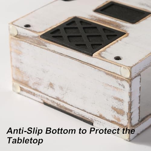 Vintage Wooden Napkin Holder for Table,Rustic Farmhouse Napkin Holders for Paper Napkins. (5.5"x5.5"x3") 6