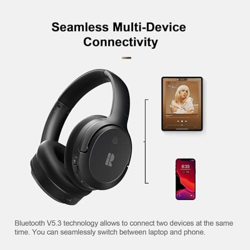 Calmbee Bluetooth Headphones, Hybrid Active Noise Cancelling Wireless Headphones Over Ear with Microphone, Up to 140H Playtime, Transparency Mode, Deep Bass, Clear Calls, Comfort fit for Travel, Home 7
