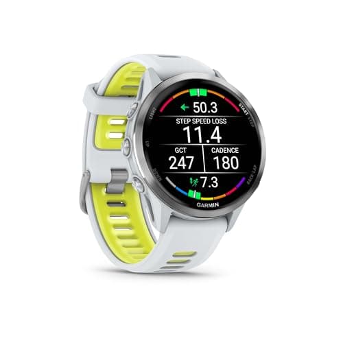 Garmin Forerunner 955, GPS Running Smartwatch, Tailored to Triathletes, Long-Lasting Battery, Whitestone with Wearable4U White Earbuds Bundle 7