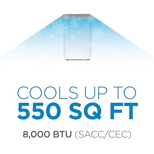 BLACK+DECKER Smart Portable Air Conditioner,12,000 BTU, for Rooms Up To 550 Sq. Ft., Portable AC with Inverter Compressor & Window Kit, BPACT08NM, White 5