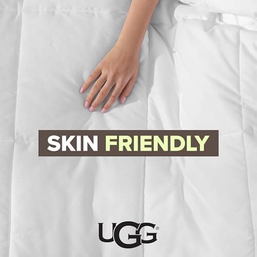 UGG Danielle Comforter Duvet Insert Cooling Lightweight Down Alternative Hypoallergenic Washable Quilted Fluffy Comforter Blanket Corner Tabs for Duvet Cover, King/California King, Bright White 6
