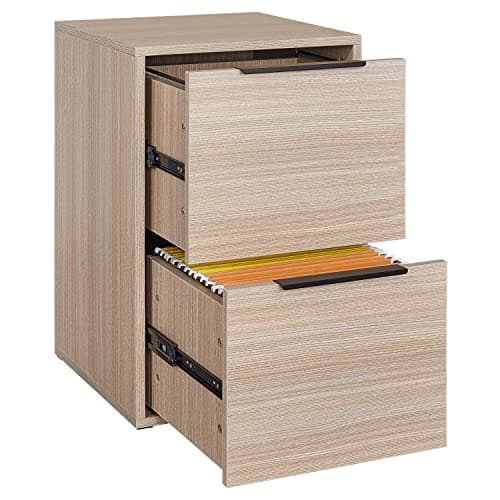LUCYPAL 2 Drawer File Cabinet,Wood Filing Cabinets with Hanging Bars for Letter Size,Vertical File Cabinet for Home Office,Beige,24.01" H