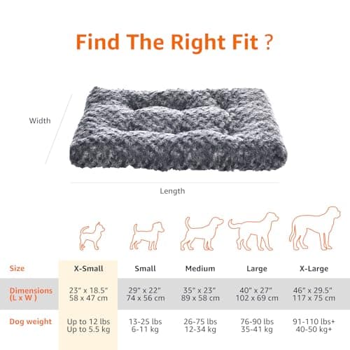 Amazon Basics Washable Cat and Dog Bed and Crate Pad, Indoor, Easy to Clean, 23" x 18" x 2.5", Gray 6