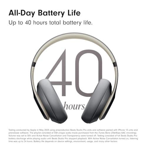 Beats Studio Pro - Premium Wireless Over-Ear Headphones- Up to 40-Hour Battery Life, Active Noise Cancelling, USB-C Lossless Audio, Apple & Android Compatible - Amazon Exclusive Sand Gray 5