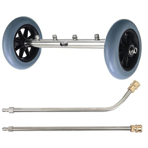 Hourleey Pressure Washer Undercarriage Cleaner, 16 Inch Power Washer Surface Cleaner, Undercarriage Water Car Broom Attachment with Extension Wand, 4000 PSI