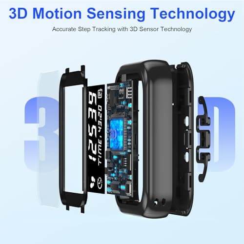 Pedometer Step Counter for Walking, Running & Fitness - Accurate Step & Calorie Tracker with LCD Display, Waist Clip & Armband, Rechargeable Battery 5