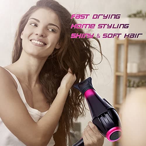 Hair Dryer Professional Blow Dryer Negative Ions 3500W Powerful Fast Drying Low Noise Long Cord Quick Dryer with Nozzle and Diffuser Hair Blow Dryer with 2 Speed and 3 Heat Settings Purple-6 7