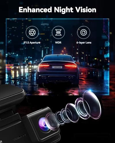REDTIGER F8 4K Dash Cam, 5.8GHz WiFi App Control Dash Camera for Cars, 3.18'' Touch Screen 2160P UHD Car Dash Cam with Night Vision, 32GB Card, Built-in GPS, Parking Mode, Supports 512GB Max 6