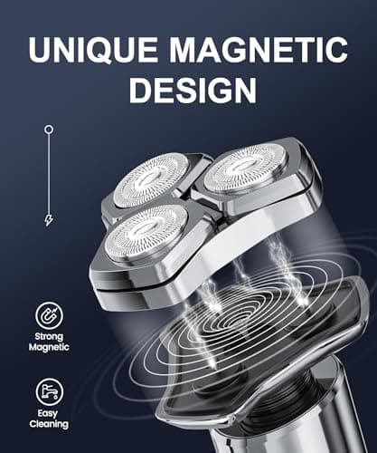 Electric Razor for Men，10,000RPM High-Speed Motor, IPX8 Waterproof, USB Fast Charging, 5-Min Quick Charge & Travel Lock,Black&Gray 7