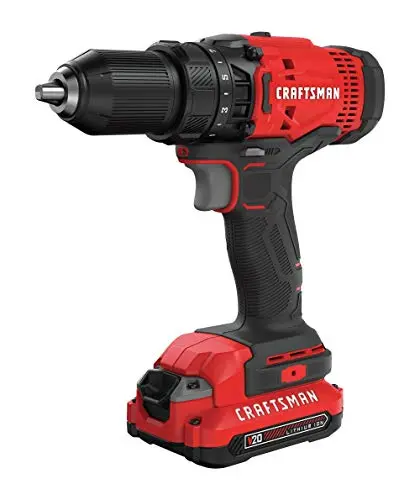CRAFTSMAN CMCD700C1R 20V Variable Speed Lithium-Ion 1/2 in. Cordless Drill Driver Kit (1.3 Ah) (Renewed)